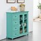 Costway Buffet Sideboard Table Kitchen Storage Cabinet w/ Drawers & Doors White\Blue\Green